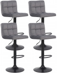 4 ks / set barová židle Nefi samet, šedá