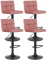 4 ks / set barová židle Nefi samet, růžová
