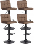 4 ks / set barová židle Nefi samet, hnědá