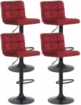 4 ks / set barová židle Nefi samet, červená