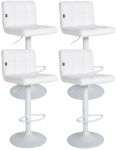 4 ks / set barová židle Nefi syntetická kůže, bílá, bílá