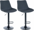 2 ks / set barová židle Toni látkový potah, černá, tmavě šedá