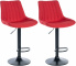 2 ks / set barová židle Toni látkový potah, černá, červená