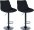 2 ks / set barová židle Toni látkový potah, černá, černá