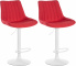 2 ks / set barová židle Toni látkový potah, bílá, červená