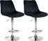 2 ks / set barová židle Toni samet chrom, černá