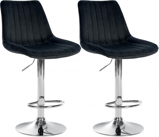 2 ks / set barová židle Toni samet chrom, černá