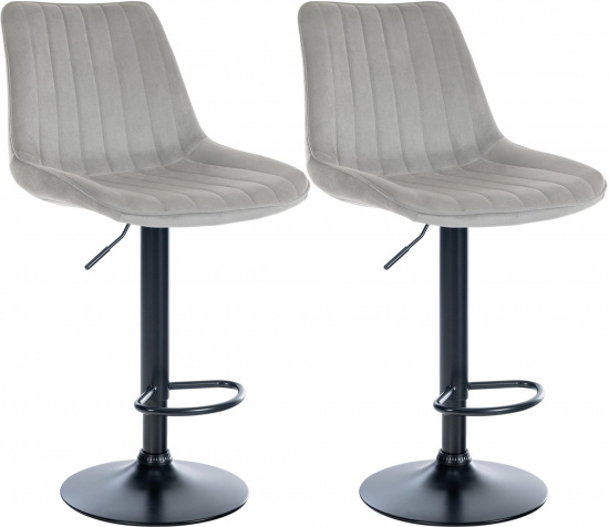 2 ks / set barová židle Toni samet černá, šedá