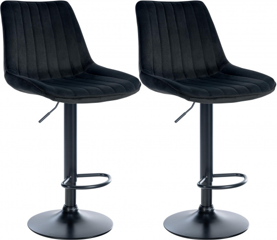 2 ks / set barová židle Toni samet černá, černá