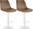2 ks / set barová židle Toni samet bílá, hnědá
