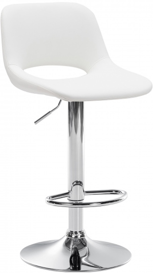 Barová židle Kalmen syntetická kůže, chrom, bílá