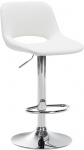 Barová židle Kalmen syntetická kůže, chrom, bílá