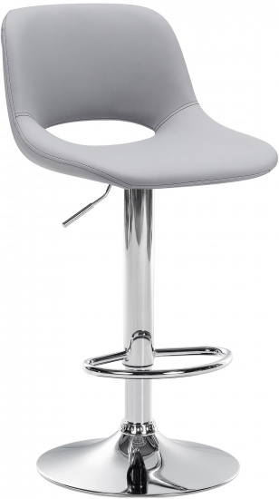 Barová židle Kalmen syntetická kůže, chrom, šedá