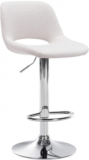 Barová židle Kalmen látkový potah, chrom, krémová