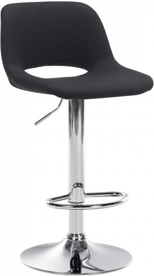 Barová židle Kalmen látkový potah, chrom, černá