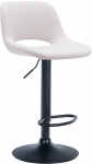 Barová židle Kalmen látkový potah, černá, krémová