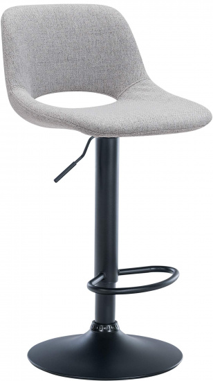 Barová židle Kalmen látkový potah, černá, světle šedá