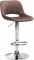 Barová židle Kalmen samet chrom, hnědá