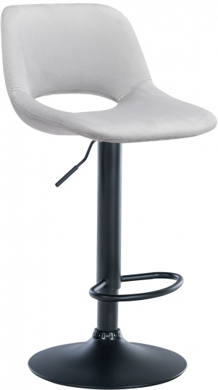 Barová židle Kalmen samet černá, světle šedá