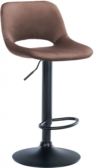 Barová židle Kalmen samet černá, hnědá