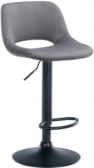 Barová židle Kalmen samet černá, tmavě šedá