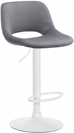 Barová židle Kalmen samet bílá, tmavě šedá