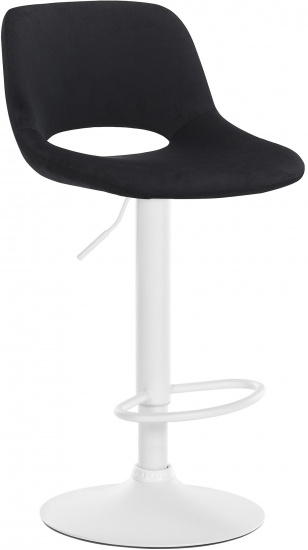 Barová židle Kalmen samet bílá, černá