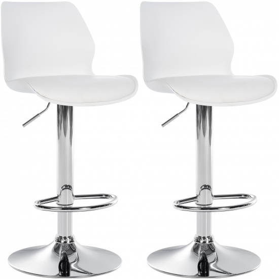 2 ks / set barová židle Dilmos plast, bílá