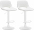 2 ks / set barová židle Kalmen syntetická kůže, bílá, bílá