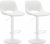2 ks / set barová židle Kalmen syntetická kůže, bílá, bílá
