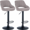 2 ks / set barová židle Mile látkový potah, černá podnož, šedá