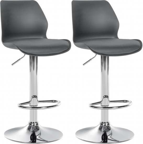 2 ks / set barová židle Dilmos plast, šedá