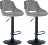 2 ks / set barová židle Mile samet černá podnož, tmavě šedá