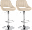 2 ks / set barová židle Mile syntetická kůže, podnož chrom / krémová