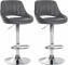 2 ks / set barová židle Mile syntetická kůže, podnož chrom / šedá