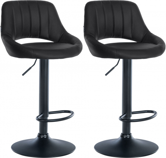 2 ks / set barová židle Mile syntetická kůže, černá podnož, černá