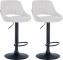 2 ks / set barová židle Mile syntetická kůže, černá podnož, bílá