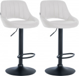 2 ks / set barová židle Mile syntetická kůže, černá podnož, bílá