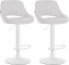 2 ks / set barová židle Mile syntetická kůže, bílá podnož, bílá