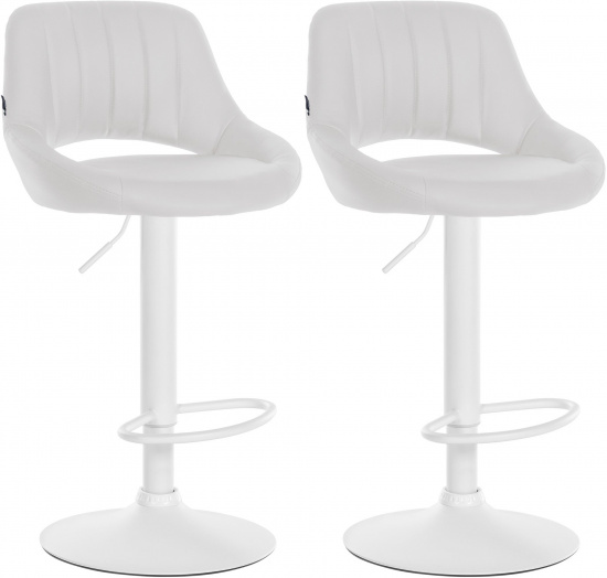 2 ks / set barová židle Mile syntetická kůže, bílá podnož, bílá