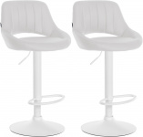 2 ks / set barová židle Mile syntetická kůže, bílá podnož, bílá