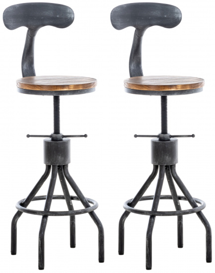 2 ks / set barová židle Hanam, antik stříbrná