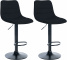 2 ks / set barová židle Louxur látkový potah, černá podnož, černá