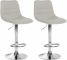 2 ks / set barová židle Louxur látkový potah, podnož chrom / krémová
