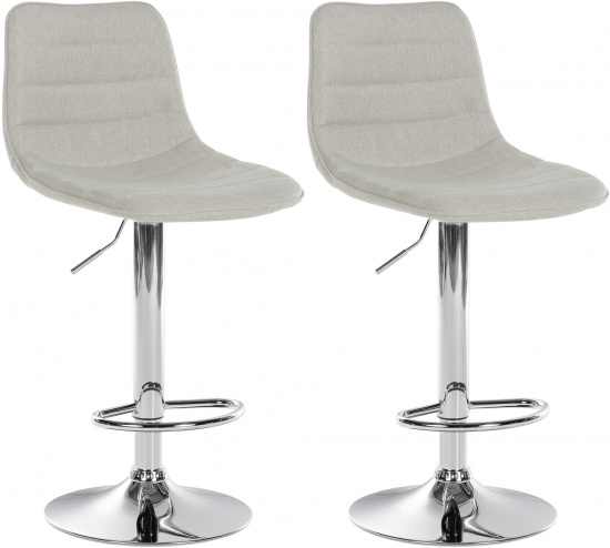 2 ks / set barová židle Louxur látkový potah, podnož chrom / krémová