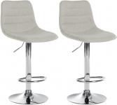 2 ks / set barová židle Louxur látkový potah, podnož chrom / krémová