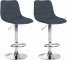 2 ks / set barová židle Louxur látkový potah, podnož chrom / tmavě šedá