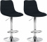 2 ks / set barová židle Louxur látkový potah, podnož chrom / černá