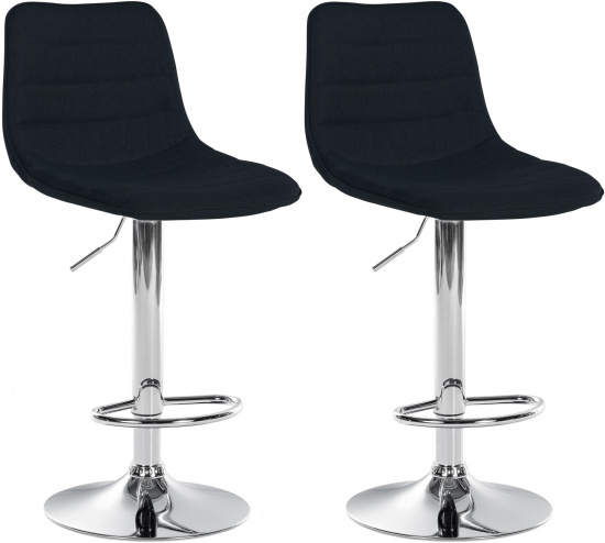 2 ks / set barová židle Louxur látkový potah, podnož chrom / černá