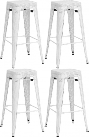 4 ks / set barová židle Flaktori, bílá